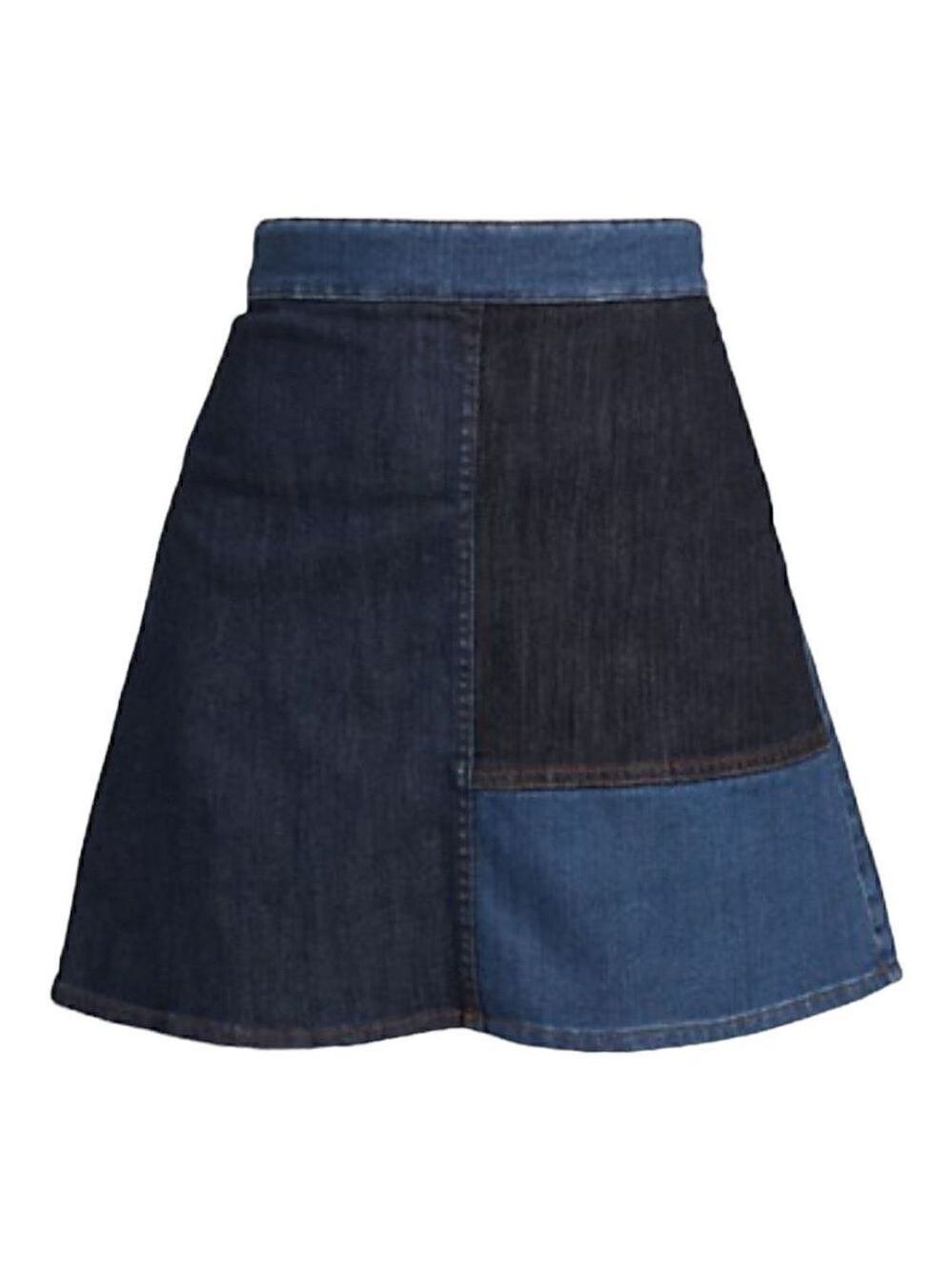 SEE BY Chloe Patchwork Denim Miniskirt Size 2 (34) NWT - Picture 3 of 12